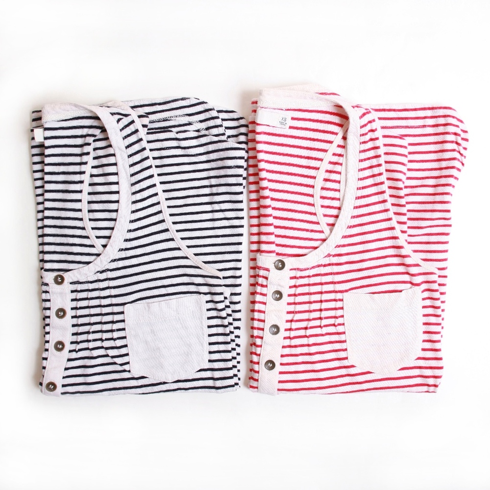 *BUNDLE* 2 Madewell Henley Striped Tank Tops XS/S